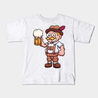 Bavarian Man In Traditional Clothes With Beer Kids T-Shirt